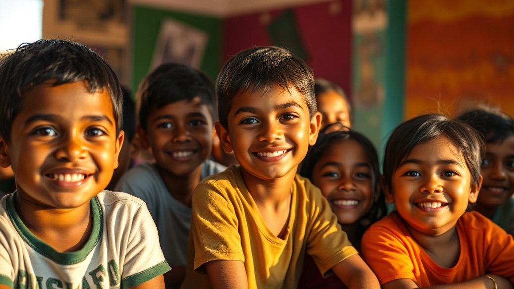 Niños participando en actividades educativas de la fundación